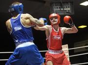 20 January 2012; Adam Nolan, right, Bray, in action against Craig McCarthy, St. Pauls, Waterford, during their 69kg bout. 2012 National Elite Boxing Championships, National Stadium, Dublin. Photo by Sportsfile