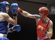 20 January 2012; Roy Sheehan, right, St. Michael's, Athy, in action against Mark Fitzpatrick, Riverstown, during their 69kg bout. 2012 National Elite Boxing Championships, National Stadium, Dublin. Photo by Sportsfile