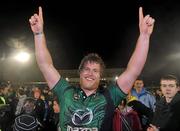 20 January 2012; Dylan Rogers, Connacht, celebrates at the end of the game. Heineken Cup, Pool 6, Round 6, Connacht v Harlequins, Sportsground, Galway. Picture credit: David Maher / SPORTSFILE