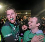 20 January 2012; Gavin Duffy, Connacht captain, celebrates at the end of the game. Heineken Cup, Pool 6, Round 6, Connacht v Harlequins, Sportsground, Galway. Picture credit: David Maher / SPORTSFILE