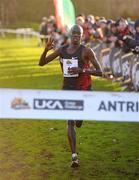 21 January 2012; Kenya's Mike Kigen on his way to winning the Senior Men's race at the Antrim International Cross Country. Greenmount Campus, Antrim, Co. Antrim. Photo by Sportsfile