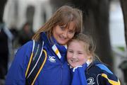 21 January 2012; Leinster supporters Nicki, left, and Hannah Holohan, from Coolmine, Co. Dublin, at the game. Heineken Cup, Pool 3, Round 6, Leinster v Montpellier, RDS, Ballsbridge, Dublin. Picture credit: Matt Browne / SPORTSFILE