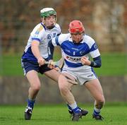 21 January 2012; Joe Fitzpatrick, Laois, in action against Padraig Phelan, Dublin Institute of Technology. Bord na Mona Walsh Cup, Laois v Dublin Institute of Technology, Rathdowney-Errill GAA Club, Kelly Daly Park, Rathdowney, Co. Laois. Picture credit: Ray McManus / SPORTSFILE