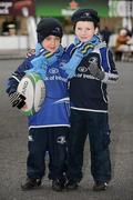 21 January 2012; Leinster supporters Dan Towell, left, aged 6, and Ben Rositer, aged 6, both from Templeogue, Co. Dublin, at the game. Heineken Cup, Pool 3, Round 6, Leinster v Montpellier, RDS, Ballsbridge, Dublin. Picture credit: Barry Cregg / SPORTSFILE