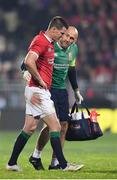 10 June 2017; Jonathan Sexton of the British & Irish Lions with British and Irish Lions head of medical Eanna Falvey  during the match between Crusaders and the British & Irish Lions at AMI Stadium in Christchurch, New Zealand. Photo by Stephen McCarthy/Sportsfile