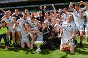10 June 2017; Warwickshire manager Tony Joyce, centre, and his team celebrate after the Lory Meagher Cup Final match between Leitrim and Warwickshire at Croke Park in Dublin. Photo by Piaras Ó Mídheach/Sportsfile
