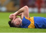 10 June 2017; Michael Quinlivan of Tipperary lies injured on the pitch during the Munster GAA Football Senior Championship Semi-Final match between Cork and Tipperary at Pairc Ui Rinn in Cork. Photo by Matt Browne/Sportsfile