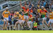 10 June 2017; Alan Corcoran of Carlow gets past Ciarán Clarke of Antrim during the Christy Ring Cup Final match between Antrim and Carlow at Croke Park in Dublin. Photo by Piaras Ó Mídheach/Sportsfile