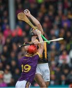 10 June 2017; Colin Fennelly of Kilkenny wins possession ahead of Willie Devereux of Wexford  in the move that led to a penalty for kilkenny in the first minute during the Leinster GAA Hurling Senior Championship Semi-Final match between Wexford and Kilkenny at Wexford Park in Wexford. Photo by Ray McManus/Sportsfile