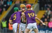 10 June 2017; Eoin Murphy of Kilkenny is tackled by  Willie Devereux, 19, and Shaun Murphy of Wexford in the move that led to a penalty for Kilkenny in the first minute during the Leinster GAA Hurling Senior Championship Semi-Final match between Wexford and Kilkenny at Wexford Park in Wexford. Photo by Ray McManus/Sportsfile