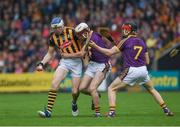 10 June 2017; T.J. Reid of Kilkenny in action against James Breen and Diarmuid O’Keeffe, 7, of Wexford during the Leinster GAA Hurling Senior Championship Semi-Final match between Wexford and Kilkenny at Wexford Park in Wexford. Photo by Ray McManus/Sportsfile