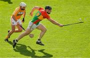 10 June 2017; John Michael Nolan of Carlow gets past Arron Graffin of Antrim during the Christy Ring Cup Final match between Antrim and Carlow at Croke Park in Dublin. Photo by Piaras Ó Mídheach/Sportsfile