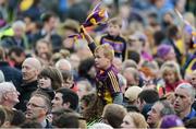 10 June 2017; A young Wexford supporter celebrates on the pitch after the Leinster GAA Hurling Senior Championship Semi-Final match between Wexford and Kilkenny at Wexford Park in Wexford. Photo by Daire Brennan/Sportsfile