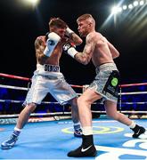 10 June 2017; Paul Hyland JR, right, exchanges punches with Adam Dingsdale during their vacant IBF European Lightweight Championship bout at the Boxing in Belfast in the SSE Arena, Belfast. Photo by David Fitzgerald/Sportsfile