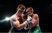 10 June 2017; Ricky Starkey, left, exchanges punches with Sean McGoldrick during their Bantamweight bout at the Boxing in Belfast in the SSE Arena, Belfast. Photo by David Fitzgerald/Sportsfile