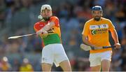 10 June 2017; Martin Kavanagh of Carlow shoots as John Dillon of Antrim looks on during the Christy Ring Cup Final match between Antrim and Carlow at Croke Park in Dublin. Photo by Piaras Ó Mídheach/Sportsfile