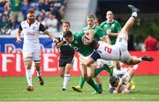 10 June 2017; Jacob Stockdale of Ireland is tackled by Peter Malcolm of USA during the international match between Ireland and USA at the Red Bull Arena in Harrison, New Jersey, USA. Photo by Ramsey Cardy/Sportsfile