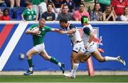 10 June 2017; Keith Earls of Ireland is tackled by Martin Iosefo of USA during the international match between Ireland and USA at the Red Bull Arena in Harrison, New Jersey, USA. Photo by Ramsey Cardy/Sportsfile
