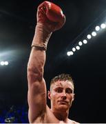 10 June 2017; Ryan Burnett celebrates after defeating Lee Haskins in their IBF World Bantamweight Championship bout at the Boxing in Belfast in the SSE Arena, Belfast. Photo by David Fitzgerald/Sportsfile