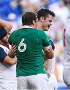 10 June 2017; James Ryan, right, is congratulated by Rhys Ruddock of Ireland after scoring a try during the international match between Ireland and USA at the Red Bull Arena in Harrison, New Jersey, USA. Photo by Ramsey Cardy/Sportsfile
