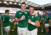 10 June 2017; Ireland's James Ryan, left, and Andrew Porter following their international debut in the international match between Ireland and USA at the Red Bull Arena in Harrison, New Jersey, USA. Photo by Ramsey Cardy/Sportsfile