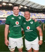 10 June 2017; Ireland's James Ryan, left, and Andrew Porter following their international debut in the international match between Ireland and USA at the Red Bull Arena in Harrison, New Jersey, USA. Photo by Ramsey Cardy/Sportsfile