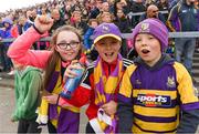 10 June 2017; Wexford supporters, Lucy O'Rourke, 12 years, left, and here cousin Sean O'Rourke, 11, and Cillian Casserly Roche, 7, before the Leinster GAA Hurling Senior Championship Semi-Final match between Wexford and Kilkenny at Wexford Park in Wexford. Photo by Ray McManus/Sportsfile