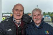 11 June 2017; Joe Sullivan from Monaghan and Mickey Reilly from Redhills Co. Cavan who played in the 1972 first round of the Ulster championship, both enjoying the Ulster GAA Football Senior Championship Quarter-Final match between Cavan and Monaghan at Kingspan Breffni in Cavan. Photo by Philip Fitzpatrick/Sportsfile