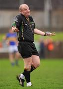 22 January 2012; Referee Maurice Condon, Waterford, reacts during the game. McGrath Cup Football, Semi-Final, Tipperary v University College Cork, Clonmel Sportsfield, Clonmel, Co. Tipperary. Picture credit: Stephen McCarthy / SPORTSFILE
