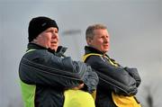 22 January 2012; Leitrim joint managers Barney Breen, left, and George Dugdale. FBD Insurance League, Section B, Round 3, G.M.I.T. v Leitrim, Strokestown GAA Grounds, Farnbeg, Strokestown, Co. Roscommon. Picture credit: David Maher / SPORTSFILE