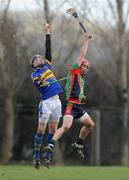 22 January 2012; Shane Maher, Tipperary, wins possession ahead of Paudie O'Brien, Limerick Institute of Technology. Waterford Crystal Cup Senior Hurling Preliminary Round, Tipperary v Limerick Institute of Technology, Silvermines GAA Club, Dolla, Co Tipperary. Picture credit: Diarmuid Greene / SPORTSFILE
