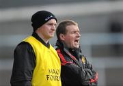 22 January 2012; Down manager James McCartan, right, along with his assistant manager Aidan O'Rourke. Power NI Dr. McKenna Cup Semi-Final, Derry v Down, Morgan Athletic Grounds, Armagh. Picture credit: Oliver McVeigh / SPORTSFILE