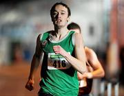 22 January 2012; Dean Cronin, Blarney/Inniscara AC, Co. Cork, on his way to winning the Junior Men's 800m at the Woodie’s DIY Junior Indoor Track & Field Championships of Ireland. Nenagh, Co. Tipperary. Picture credit: Matt Browne / SPORTSFILE