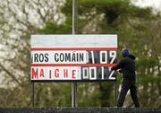 22 January 2012; The score board is updated during the game. FBD Insurance League, Section B, Round 3, Roscommon v Mayo, Ballinlough GAA Grounds, Ballinlough, Co. Roscommon. Picture credit: Pat Murphy / SPORTSFILE