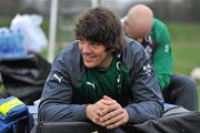 24 January 2012; Ireland's Donncha O'Callaghan before squad training ahead of their RBS Six Nations Rugby Championship game against Wales on February 5th. Ireland Rugby Squad Training, University of Limerick, Limerick. Picture credit: Diarmuid Greene / SPORTSFILE
