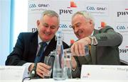 24 January 2012; In attendance at the announcement that PwC will become an official partner of the GAA and the Gaelic Players Association, marking a historic first joint commercial venture between the GAA and the players' body, are, Uachtarán CLG Criostóir Ó Cuana, left, and Rónán Murphy, Senior Partner, PwC. PwC Offices, One Spencer Dock, North Wall Quay, Dublin. Picture credit: Brendan Moran / SPORTSFILE