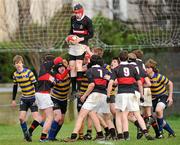 24 January 2012; Ronan Dowling Cullen, The High School, wins possession in the lineout against Skerries Community College. Powerade Leinster Schools Fr. Godfrey Cup, 2nd Round, Skerries Community College v The High School, Suttonians RFC, Sutton, Co. Dublin. Picture credit: Brian Lawless / SPORTSFILE