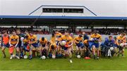 11 June 2017; The Clare team break from their team photo prior to the Munster GAA Football Senior Championship Semi-Final match between Kerry and Clare at Cusack Park, in Ennis, Co. Clare. Photo by Sam Barnes/Sportsfile