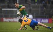 11 June 2017; Peter Crowley of Kerry in action against Dean Ryan of Clare during the Munster GAA Football Senior Championship Semi-Final match between Kerry and Clare at Cusack Park, in Ennis, Co. Clare. Photo by Sam Barnes/Sportsfile
