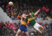 11 June 2017; Paul Geaney of Kerry in action against Kevin Harnett of Clare during the Munster GAA Football Senior Championship Semi-Final match between Kerry and Clare at Cusack Park, in Ennis, Co. Clare. Photo by Sam Barnes/Sportsfile