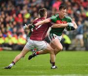 11 June 2017; Cillian O'Connor of Mayo in action against David Wynne of Galway during the Connacht GAA Football Senior Championship Semi-Final match between Galway and Mayo at Pearse Stadium, in Salthill, Galway. Photo by Ray McManus/Sportsfile