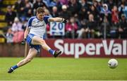 11 June 2017; Conor Mc Manus of Monaghan shoots to score his sides only goal  during the Ulster GAA Football Senior Championship Quarter-Final match between Cavan and Monaghan at Kingspan Breffni, in Cavan. Photo by Oliver McVeigh/Sportsfile