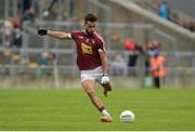 11 June 2017; Paul Sharry of Westmeath takes a late free that dropped short in the last play of the game in the Leinster GAA Football Senior Championship Quarter-Final match between Offaly and Westmeath at Bord Na Móna O'Connor Park, Tullamore, in Co. Offaly. Photo by Piaras Ó Mídheach/Sportsfile