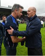11 June 2017; Cavan manager Mattie McGleenan shaking hands with Monaghan manager Malachy O'Rourke after the Ulster GAA Football Senior Championship Quarter-Final match between Cavan and Monaghan at Kingspan Breffni in Cavan. Photo by Philip Fitzpatrick/Sportsfile
