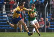 11 June 2017; James O'Donoghue of Kerry in action against Gary Brennan of Clare during the Munster GAA Football Senior Championship Semi-Final match between Kerry and Clare at Cusack Park, in Ennis, Co. Clare. Photo by Sam Barnes/Sportsfile