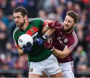 11 June 2017; Tom Parsons of Mayo in action against Michael Lundy of Galway during the Connacht GAA Football Senior Championship Semi-Final match between Galway and Mayo at Pearse Stadium, in Salthill, Galway. Photo by Ray McManus/Sportsfile