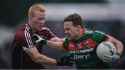 11 June 2017; Andy Moran of Mayo in action against Declan Kyne of Galway during the Connacht GAA Football Senior Championship Semi-Final match between Galway and Mayo at Pearse Stadium, in Salthill, Galway. Photo by Daire Brennan/Sportsfile