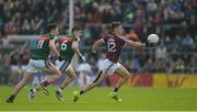11 June 2017; Shane Walsh of Galway in action against Lee Keegan, right, and Diarmuid O'Connor of Mayo during the Connacht GAA Football Senior Championship Semi-Final match between Galway and Mayo at Pearse Stadium, in Salthill, Galway. Photo by Daire Brennan/Sportsfile