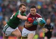 11 June 2017; Damien Comer of Galway in action against Aidan O'Shea of Mayo during the Connacht GAA Football Senior Championship Semi-Final match between Galway and Mayo at Pearse Stadium, in Salthill, Galway. Photo by Ray McManus/Sportsfile