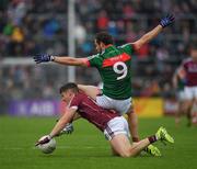 11 June 2017; Shane Walsh of Galway in action against Tom Parsons of Mayo during the Connacht GAA Football Senior Championship Semi-Final match between Galway and Mayo at Pearse Stadium, in Salthill, Galway. Photo by Ray McManus/Sportsfile